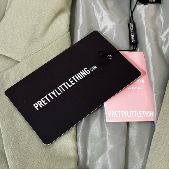 Pretty Little Things Women's 8 Maternity Sage Green Ruched Side Blazer Spring - Picture 5 of 16